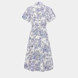Pre Owned Christian Dior White cotton silk dress