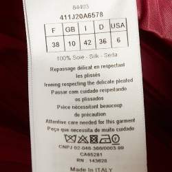 Pre Owned Dior Rose Pink Silk Plisse Midi Skirt M