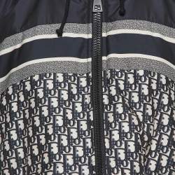 Christian Dior Navy Blue Oblique Synthetic Reversible Cape Jacket M