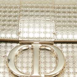 Dior Pale Gold Micro Cannage Patent Leather 30 Montaigne Flap Chain Bag