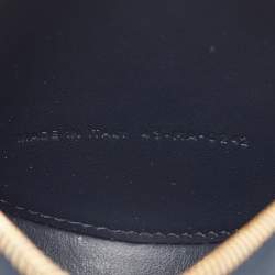 Dior Navy Blue/White Leather Vibe Round Coin Purse
