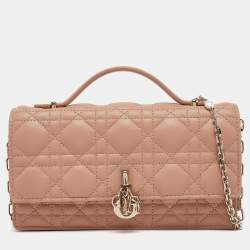 Dior Rose des Vents Cannage Leather Mini My Dior Top Handle Bag