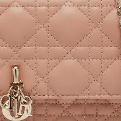 Dior Rose des Vents Cannage Leather Mini My Dior Top Handle Bag