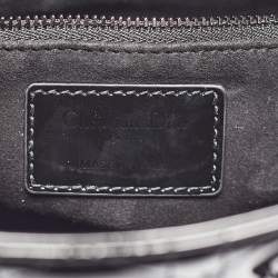 Pre Owned Dior Ultra Glossy Black Cannage Patent Leather Small Lady Dior Tote