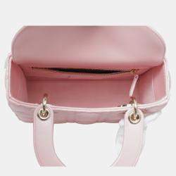 Christian Dior Melocoton Pink Pearlescent Cannage Lambksin Small Lady Dior Bag