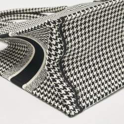 Dior Black/White Canvas Medium Houndstooth Book Tote 