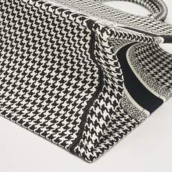 Dior Black/White Canvas Medium Houndstooth Book Tote 