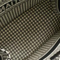 Dior Black/White Canvas Medium Houndstooth Book Tote 