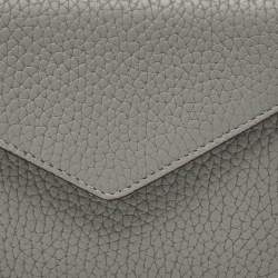 Pre Owned Dior Grey Leather Diorissimo Envelope Compact Wallet