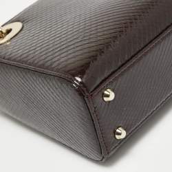 Pre Owned Dior Burgundy Python Mini Lady Dior Tote