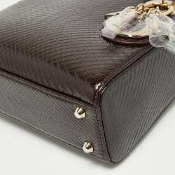 Pre Owned Dior Burgundy Python Mini Lady Dior Tote