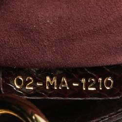 Pre Owned Dior Burgundy Python Mini Lady Dior Tote