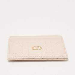 Dior Powder Pink Cannage Leather Caro Freesia Card Holder