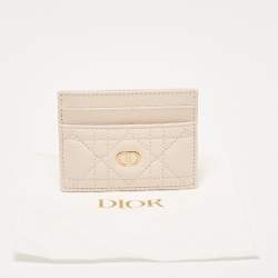 Dior Powder Pink Cannage Leather Caro Freesia Card Holder