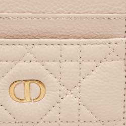 Dior Powder Pink Cannage Leather Caro Freesia Card Holder