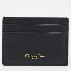Pre Owned Dior Black Leather Star Card Holder