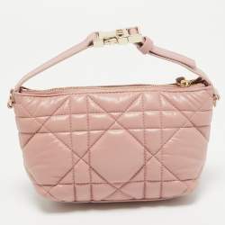 Dior Pink Cannage Leather Small Diortravel Nomad Pouch