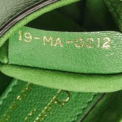 Pre Owned Dior Green Leather Micro Saddle Bag