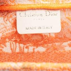 Dior Neon Orange Toile De Jouy Embroidered Mesh Medium Book Tote