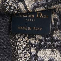 Pre Owned Dior Navy Blue Oblique Canvas Mini Book Tote
