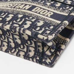 Pre Owned Dior Navy Blue Oblique Canvas Mini Book Tote