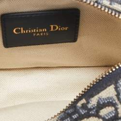 Pre Owned Dior Blue Oblique Canvas Belt Pouch Bag
