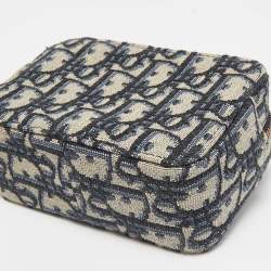Pre Owned Dior Blue Oblique Canvas Belt Pouch Bag