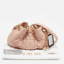 Pre Owned Dior Pink Supple Macrocannage Leather Small Ammi Shoulder Bag