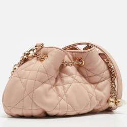 Pre Owned Dior Pink Supple Macrocannage Leather Small Ammi Shoulder Bag