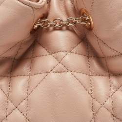 Pre Owned Dior Pink Supple Macrocannage Leather Small Ammi Shoulder Bag