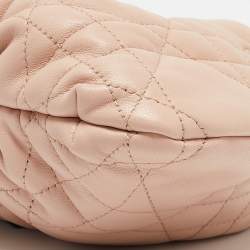 Pre Owned Dior Pink Supple Macrocannage Leather Small Ammi Shoulder Bag