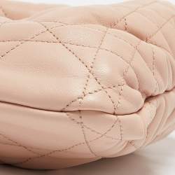 Pre Owned Dior Pink Supple Macrocannage Leather Small Ammi Shoulder Bag