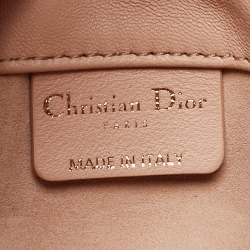 Pre Owned Dior Pink Supple Macrocannage Leather Small Ammi Shoulder Bag