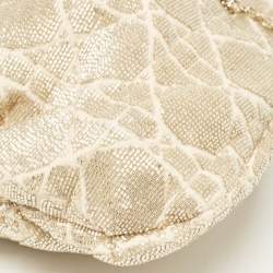 Dior Dusty Ivory Cannage Beaded Fabric Dream Bucket Bag