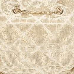 Dior Dusty Ivory Cannage Beaded Fabric Dream Bucket Bag