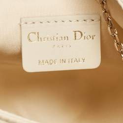Dior Dusty Ivory Cannage Beaded Fabric Dream Bucket Bag