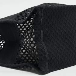 Pre Owned Dior Black Mesh Embroidered Canvas Large Book Tote