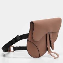 Pre Owned Dior Beige Ultra Matte Leather Saddle Convertible Belt Bag