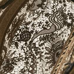 Pre Owned Dior Metallic Gold Embroidered Mesh Medium Book Tote