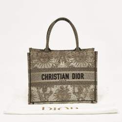 Pre Owned Dior Metallic Gold Embroidered Mesh Medium Book Tote
