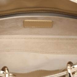 Pre Owned Dior Gold Iridescent Cannage Leather Medium Lady D-Joy Tote