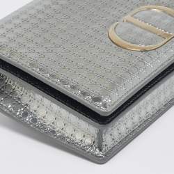 Dior Silver Microcannage Patent Leather 30 Montaigne Convertible Belt Bag