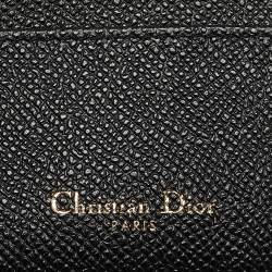 Pre Owned Dior Black Leather 30 Montaigne Card Holder