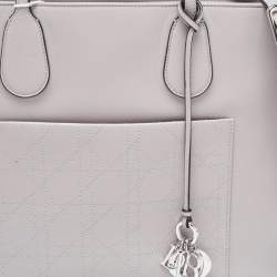 Pre Owned Dior Grey Cannage Leather Nappy Diaper Bag