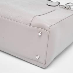 Pre Owned Dior Grey Cannage Leather Nappy Diaper Bag