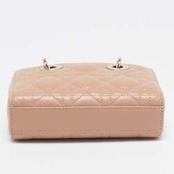Pre Owned Dior Pink Cannage Leather Micro Lady D-Joy Tote