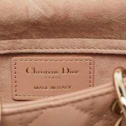 Pre Owned Dior Pink Cannage Leather Micro Lady D-Joy Tote