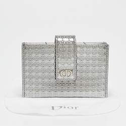 Pre Owned Dior Grey Micro Cannage Leather 30 Montaigne 5 Gusset Card Holder