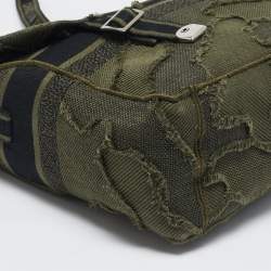 Pre Owned Dior Green Embroidered Canvas Diorcamp Messenger Bag