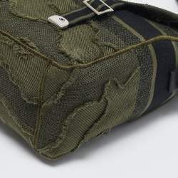 Pre Owned Dior Green Embroidered Canvas Diorcamp Messenger Bag